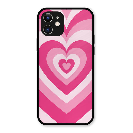 PINK RED HEART Y2K AESTHETIC PREMIUM GLOSSY PHONECASE FOR IPHONE 12