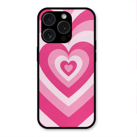 PINK RED HEART Y2K AESTHETIC NEW METAL COVER FOR IPHONE 15 PRO