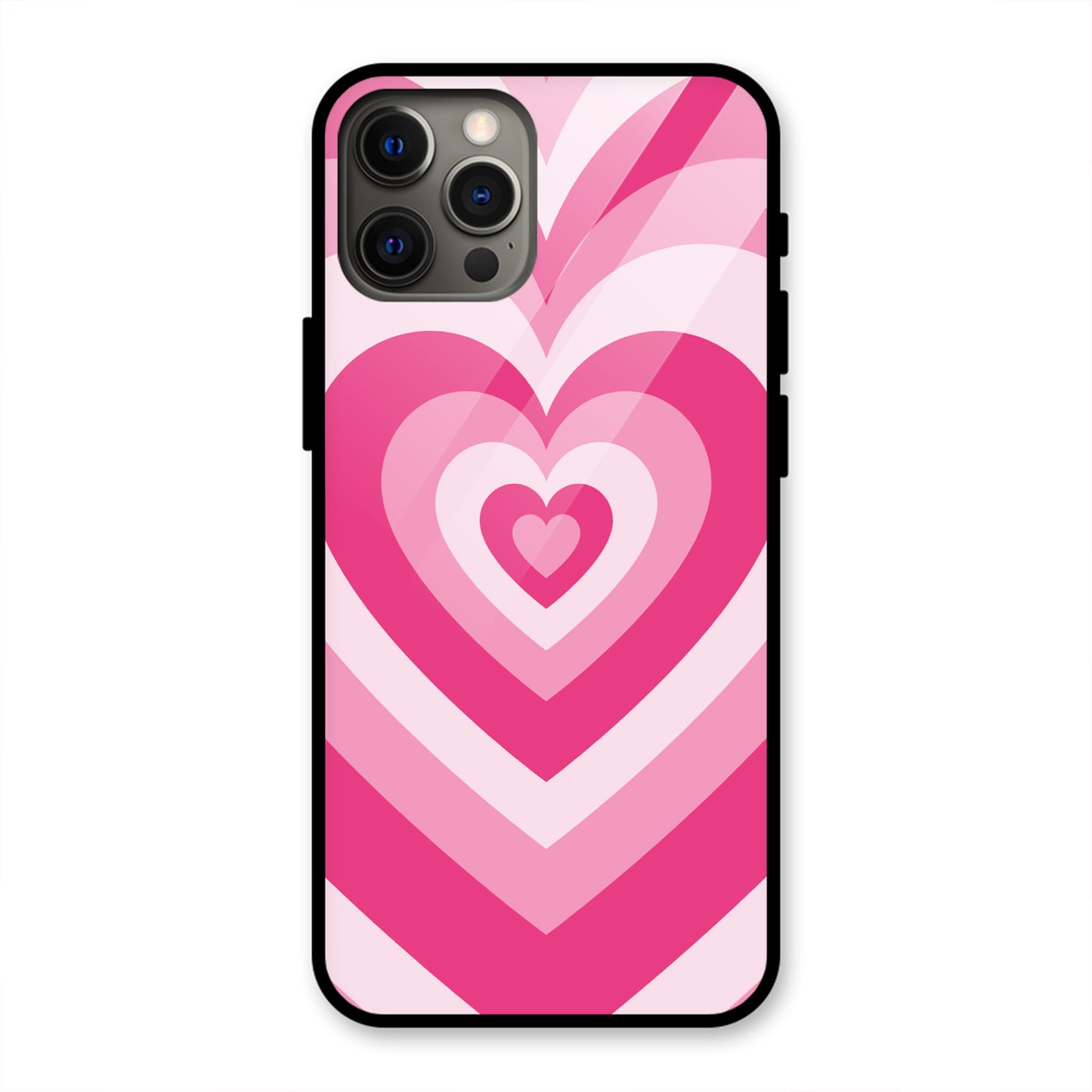 PINK RED HEART Y2K AESTHETIC PREMIUM GLOSSY PHONECASE FOR IPHONE IPHONE 12 PRO MAX