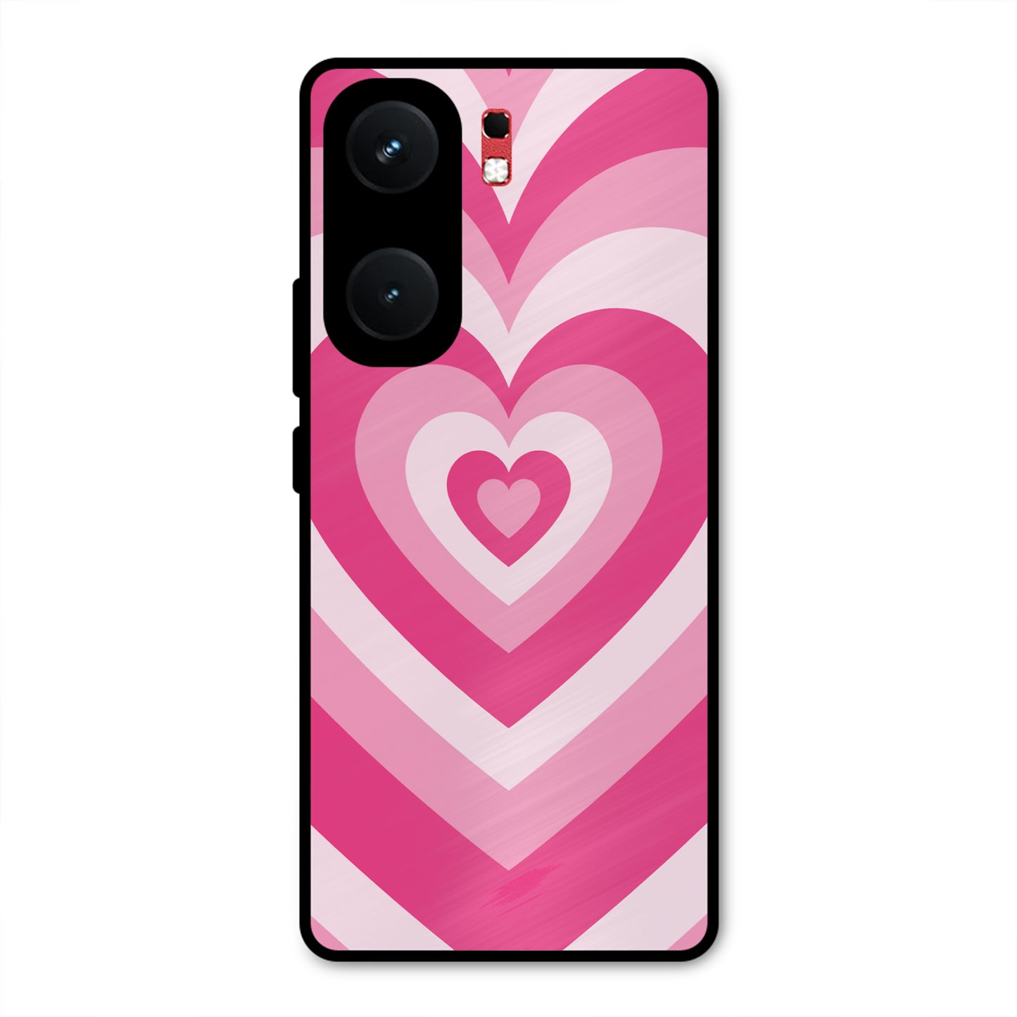 PINK RED HEART Y2K AESTHETIC NEW METAL COVER FOR IQOO NEO 9 PRO