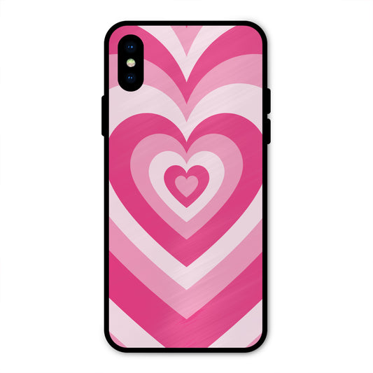 PINK RED HEART Y2K AESTHETIC PREMIUM GLOSSY PHONECASE FOR IPHONE XS