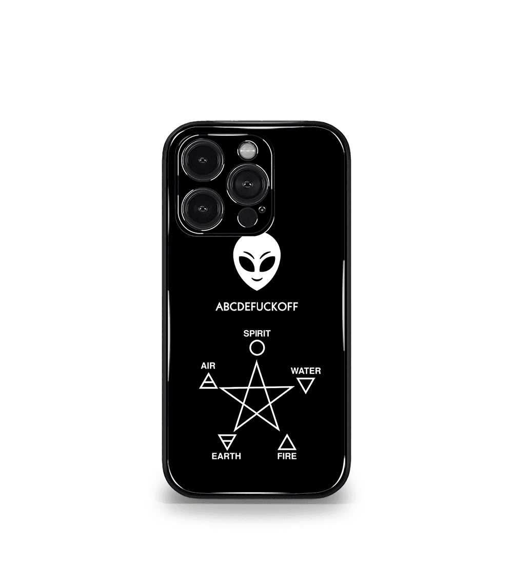 abcdefuckoff black psych trippy premium glossy case
