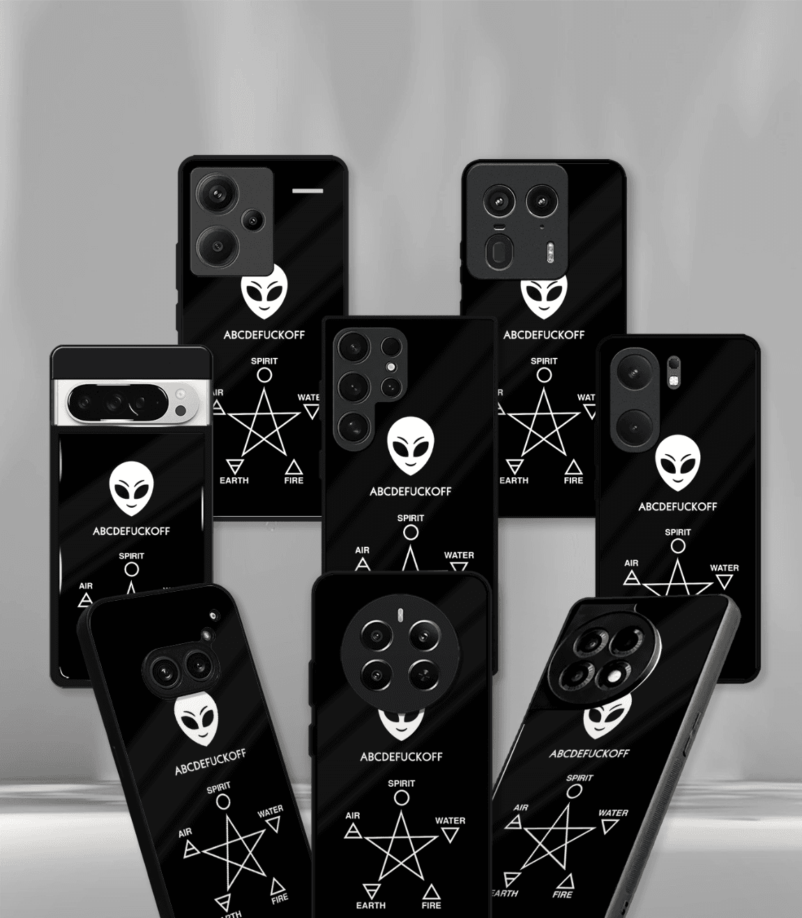 abcdefuckoff black psych trippy premium glossy case