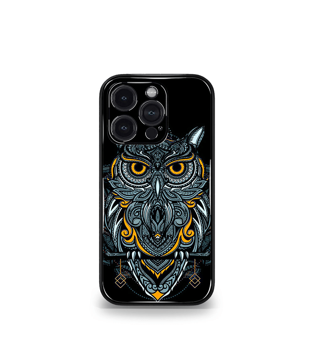 the trippy owl psych premium glossy case