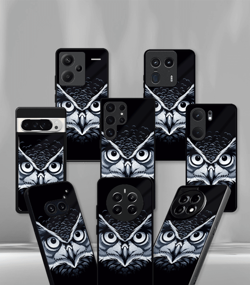 the eagle face psych trippy premium glossy case.