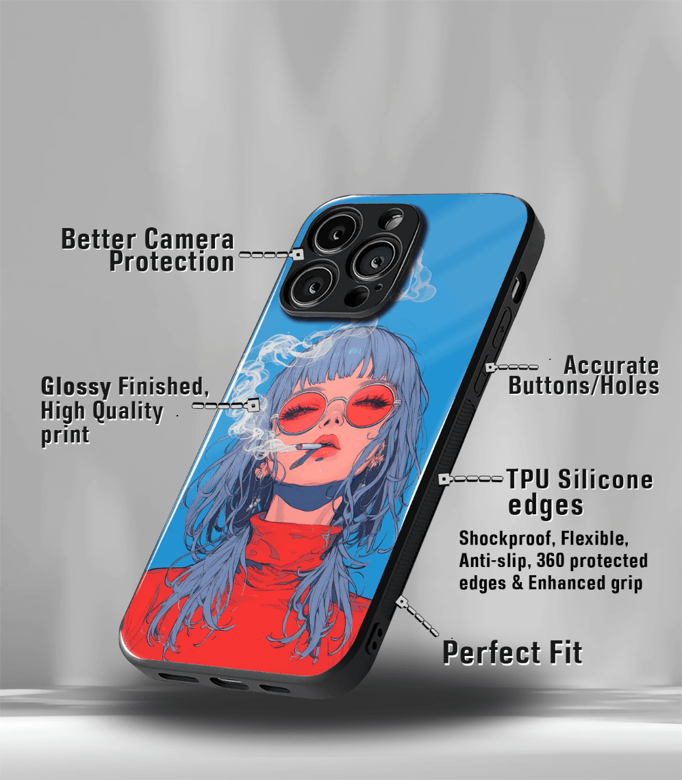 smokie girl psych trippy premium glossy case.
