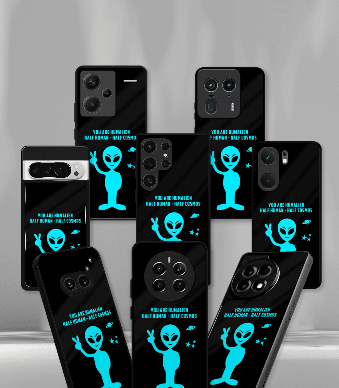 humaliens psych trippy premium glossy case.