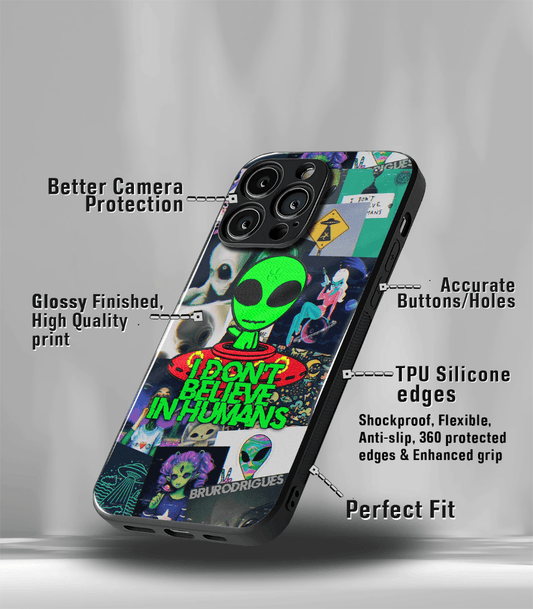 I Don’t Believe in Humans  Psych Trippy Premium Glossy Case.