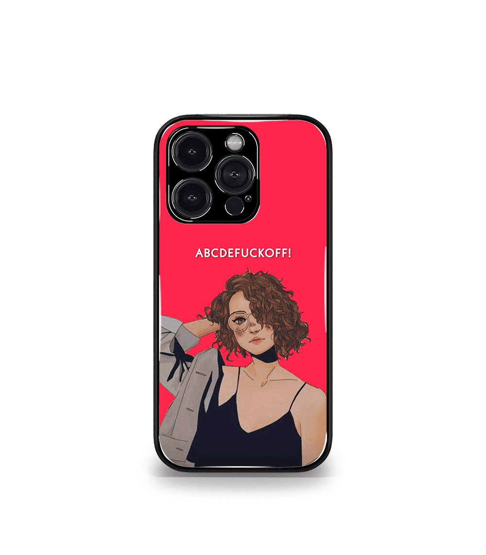 abcdefuckoff lady psych trippy red premium glossy case