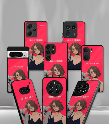 ABCDEFUCKOFF Lady Psych Trippy Red Premium Glossy Case