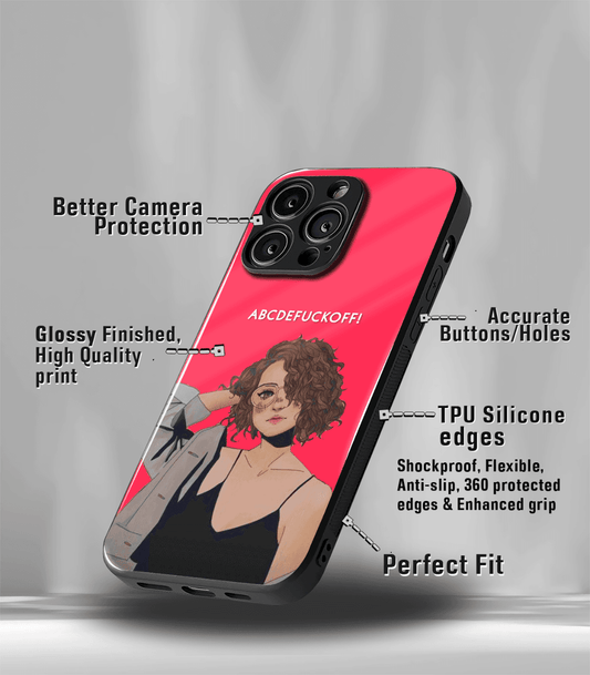 ABCDEFUCKOFF Lady Psych Trippy Red Premium Glossy Case
