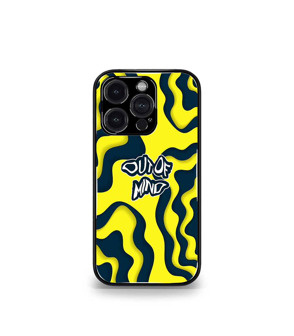 out of mind yellow psych trippy premium glossy case.