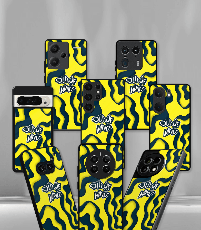 out of mind yellow psych trippy premium glossy case.