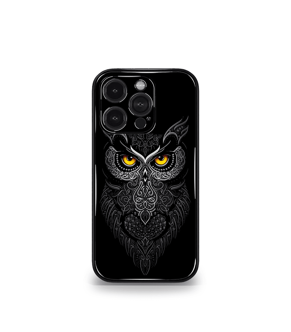 trippy owl premium glossy case.