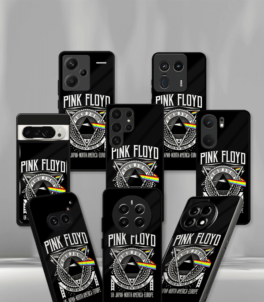 pink floyd black psych trippy premium glossy case.