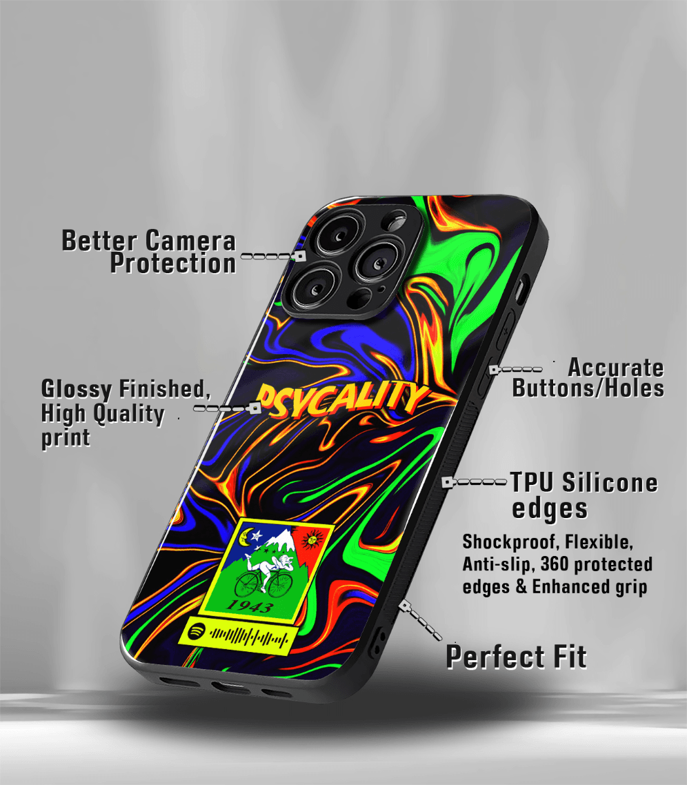 psycality psych trippy premium glossy case.