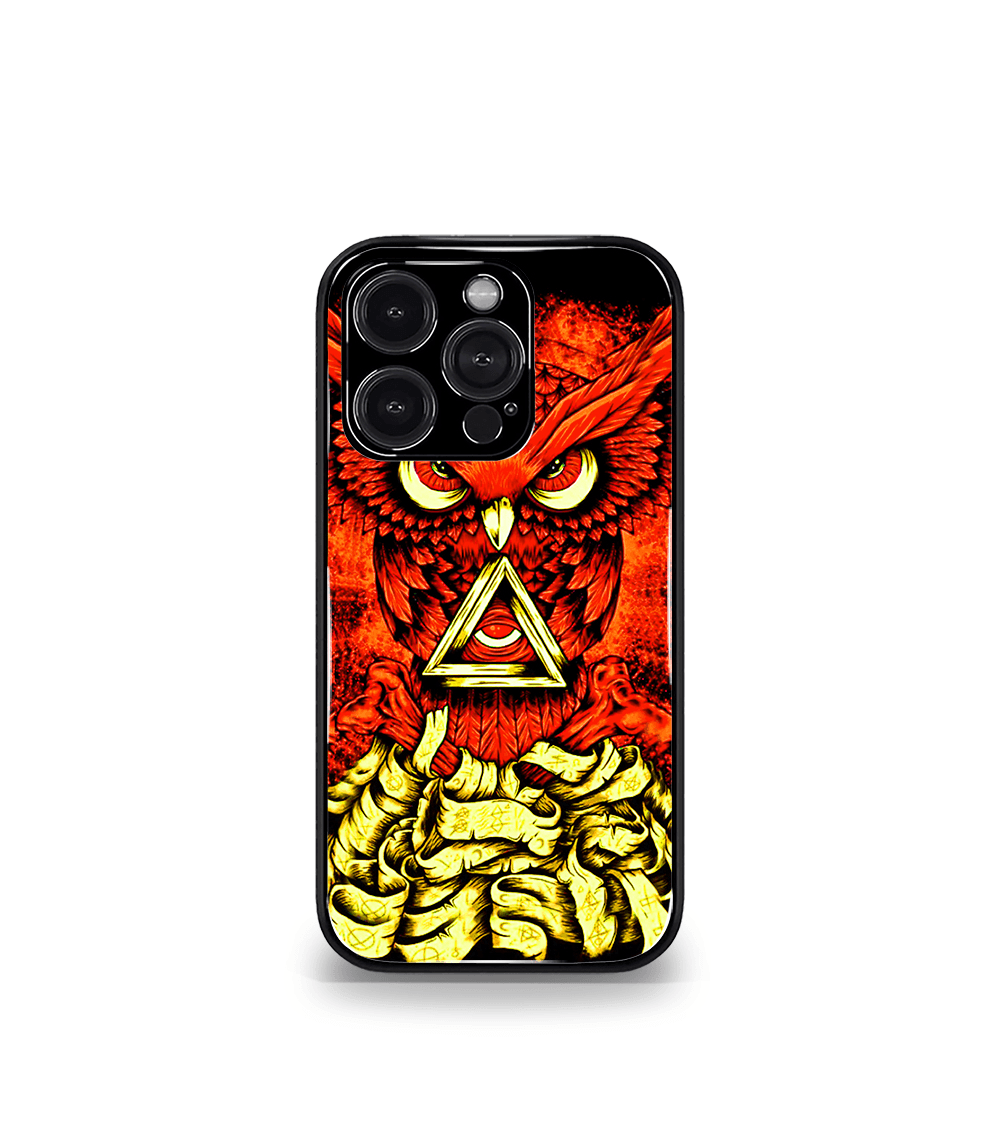 red illuminati owl psych trippy premium glossy case.