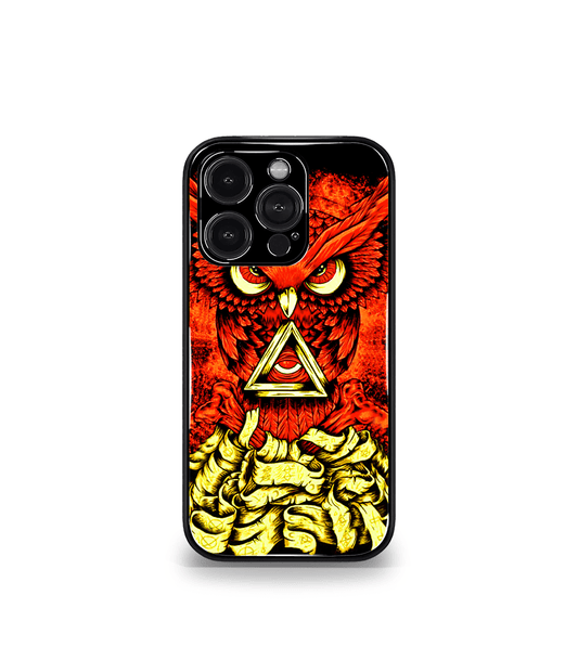 Red illuminati Owl Psych Trippy Premium Glossy Case.