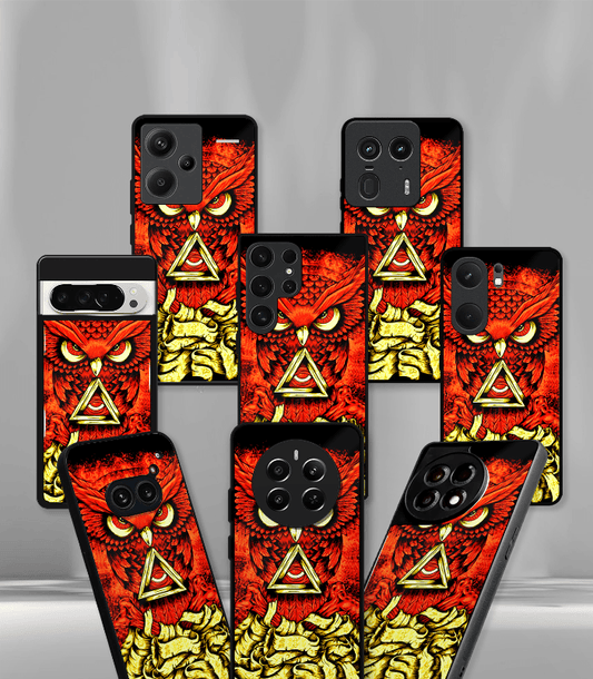 Red illuminati Owl Psych Trippy Premium Glossy Case.