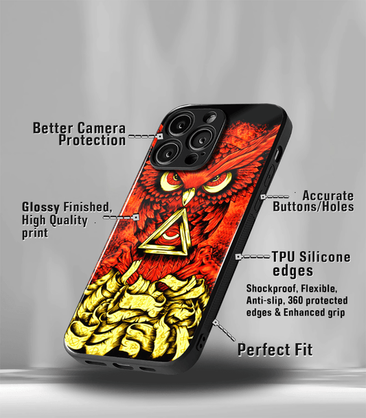 Red illuminati Owl Psych Trippy Premium Glossy Case.