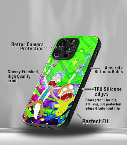 Green Rick & Morty Psych Trippy Premium Glossy Case.