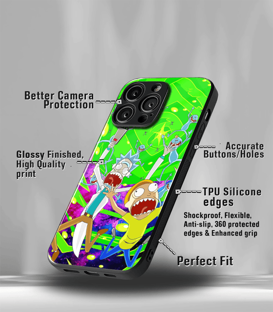 Green Rick & Morty Psych Trippy Premium Glossy Case.