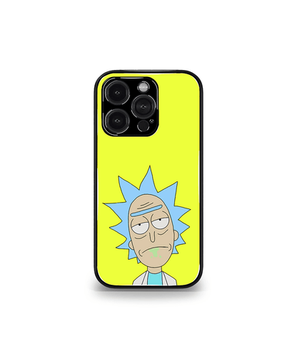 Yellow Rick & Morty Face Trippy Premium Glossy Case.