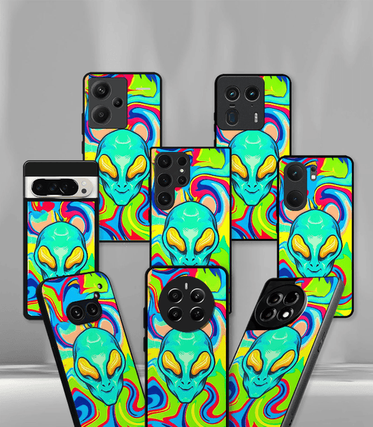 Alien Skull Psych Trippy Premium Glossy Case.
