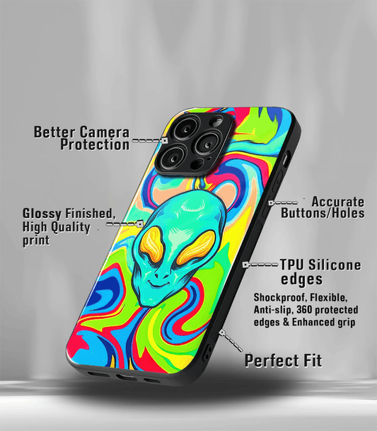 Alien Skull Psych Trippy Premium Glossy Case.