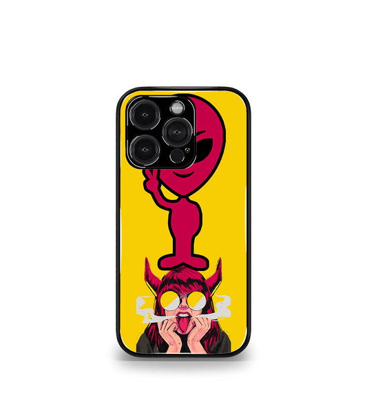 Yellow Alien Psych Trippy Premium Glossy Case