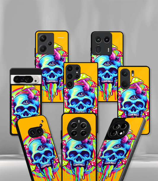 Orange Skull Psych Trippy Premium Glossy Case.