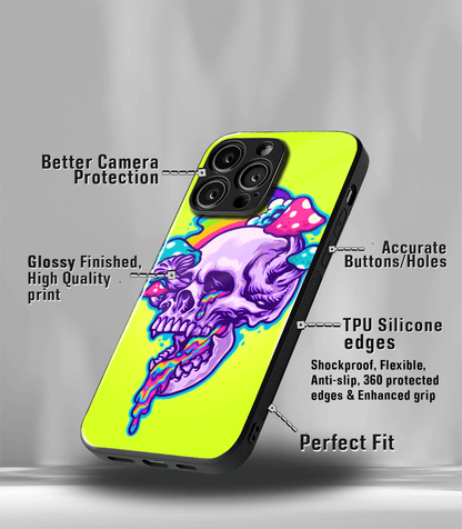 Yellow Skull face Psych Trippy Premium Glossy Case.