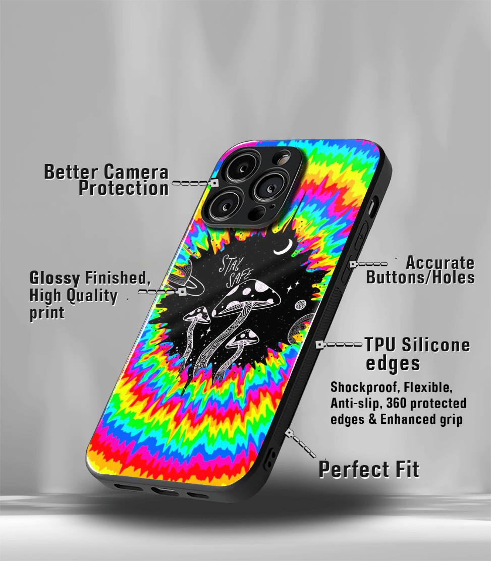mushrooms psych trippy premium glossy case.