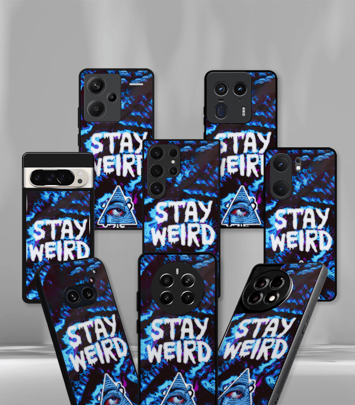 stay weird psych trippy premium glossy case.