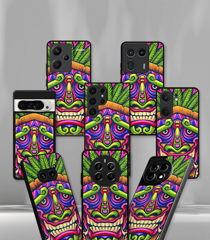 devil face psych trippy premium glossy case.