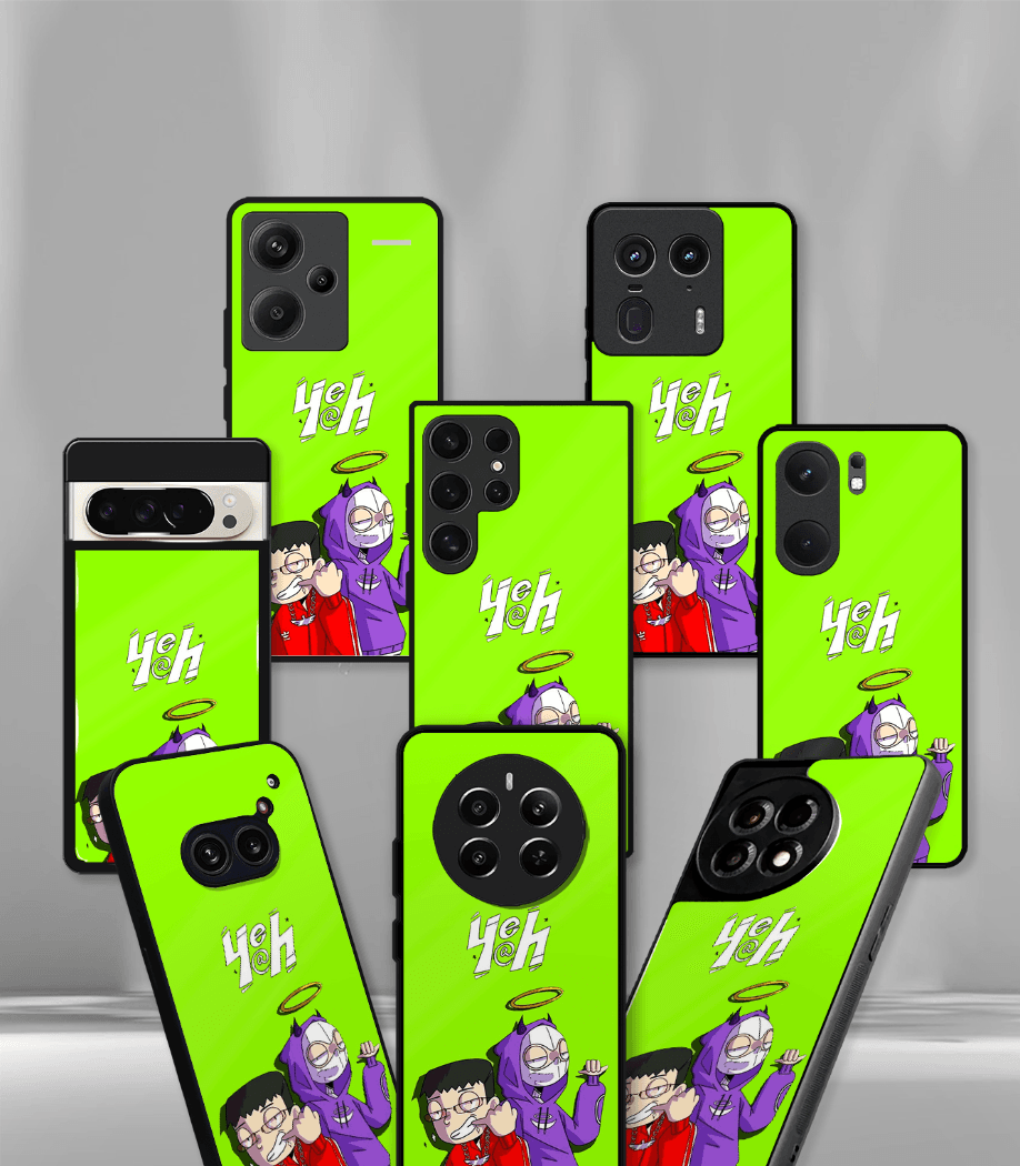 yeh green psych trippy premium glossy case.