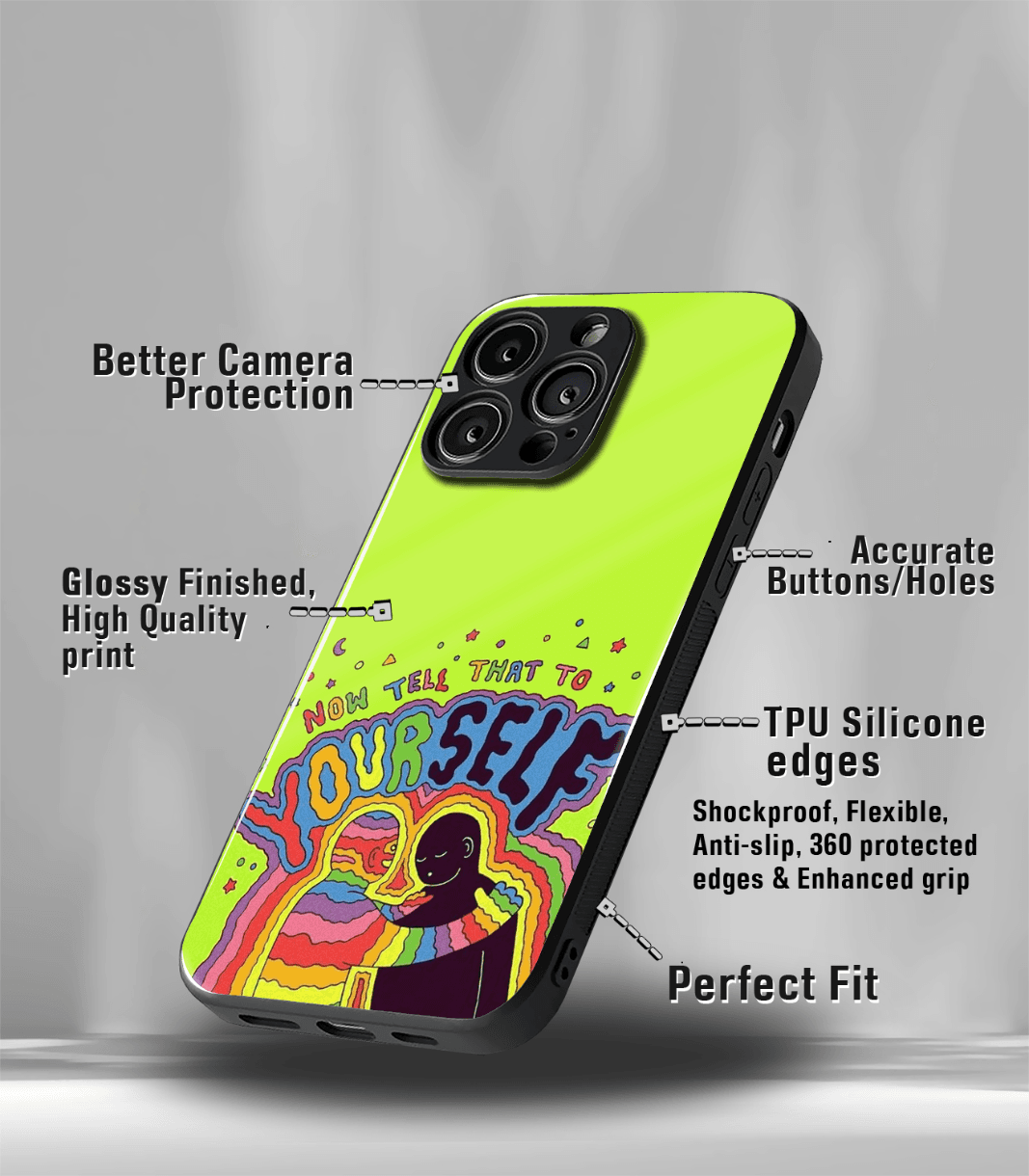 yourself as psych trippy premium glossy case.