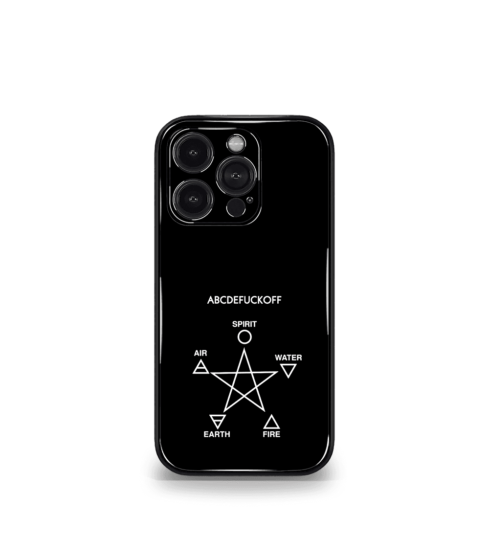 abcdefuckoff black psych trippy premium glossy case.