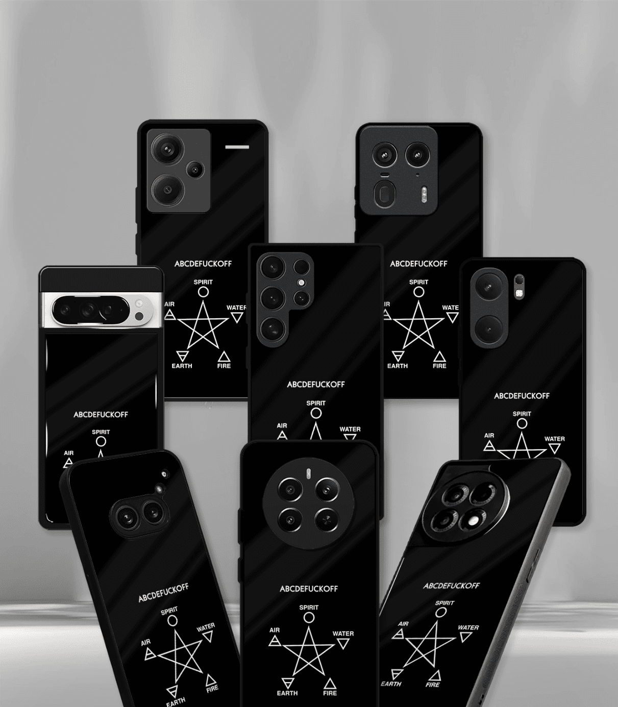 abcdefuckoff black psych trippy premium glossy case.