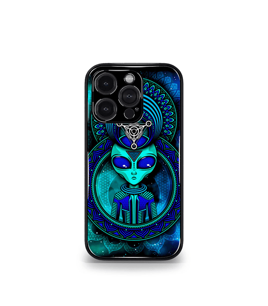 Green Alien Psych Trippy Premium Glossy Case.