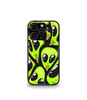 Alien Faces Psych Trippy Premium Glossy Case.
