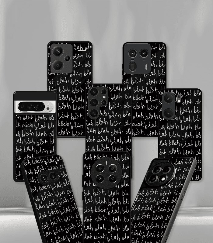 blah blah patternic premium glossy phone case