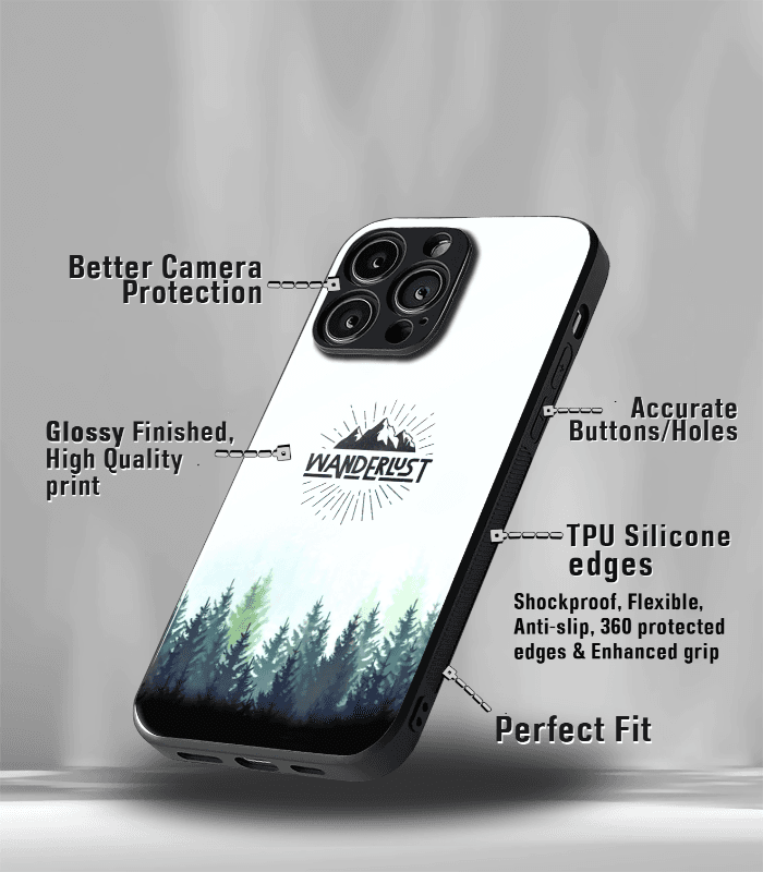 wanderlust premium glossy phone case