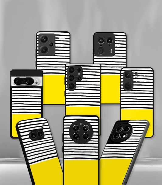 Yellow & Lines Premium Glossy Phone Case