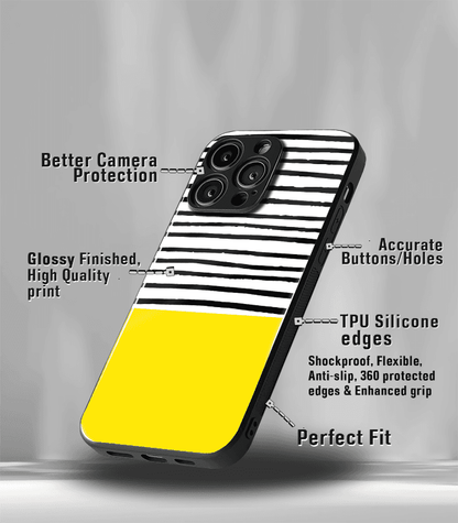Yellow & Lines Premium Glossy Phone Case
