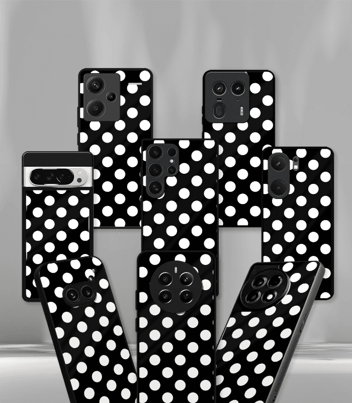 polka dots premium glossy phone case