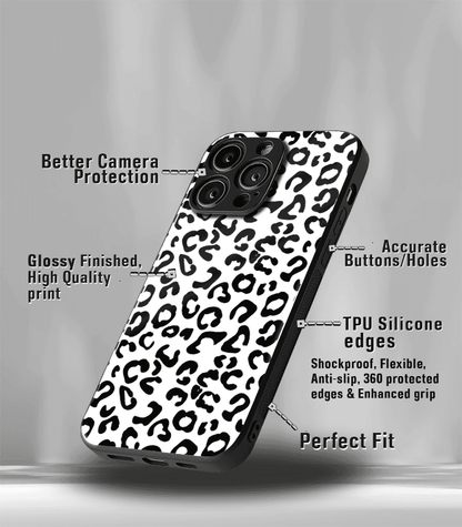 White leopard Premium Glossy Phone Case