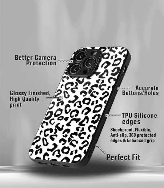 White leopard Premium Glossy Phone Case