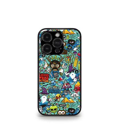 Colorful doodle Premium Glossy Phone Case