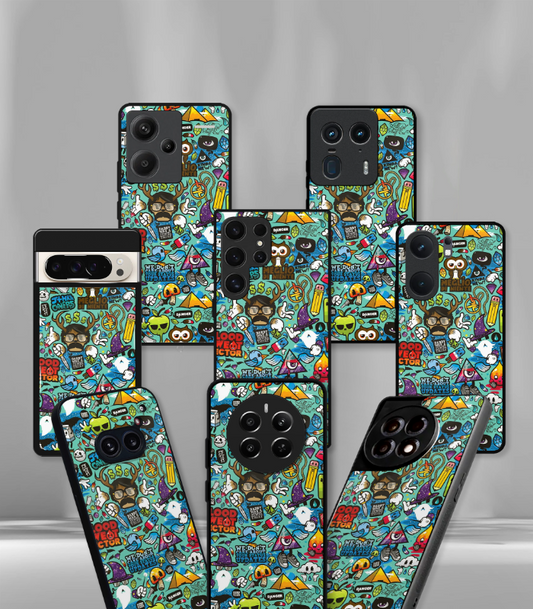 Colorful doodle Premium Glossy Phone Case